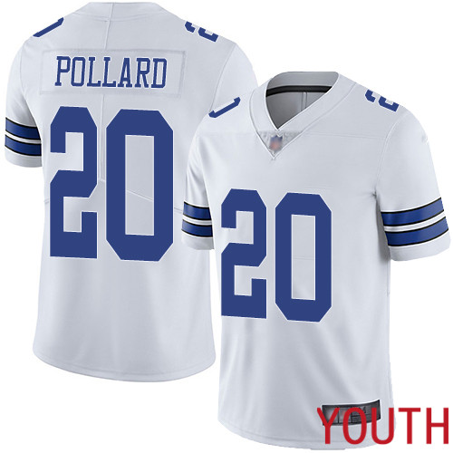 Youth Dallas Cowboys Limited White Tony Pollard Road 20 Vapor Untouchable NFL Jersey